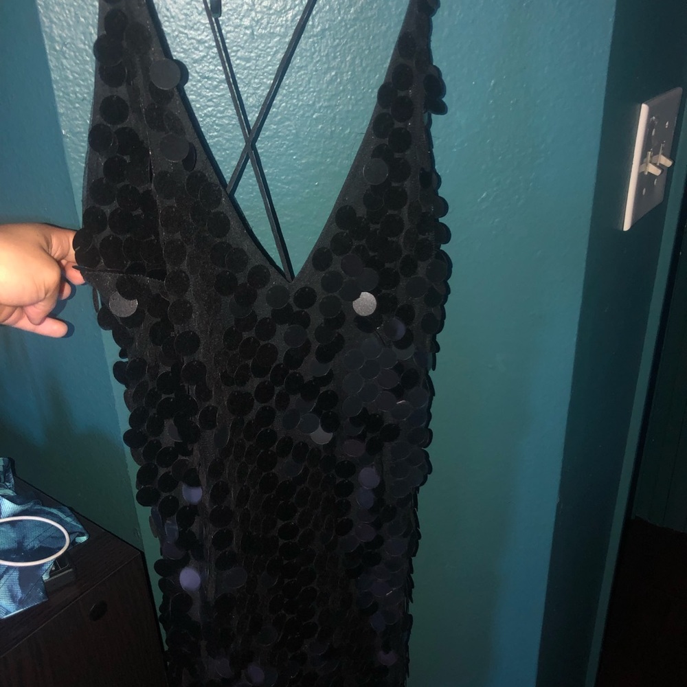 black mini dress